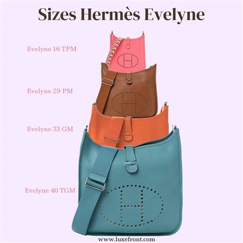 evelyne hermes bag sizes